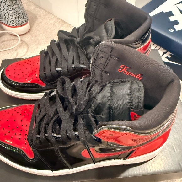 Nike Men's Black and Red High-Top Sneakers - Picture 2 of 7